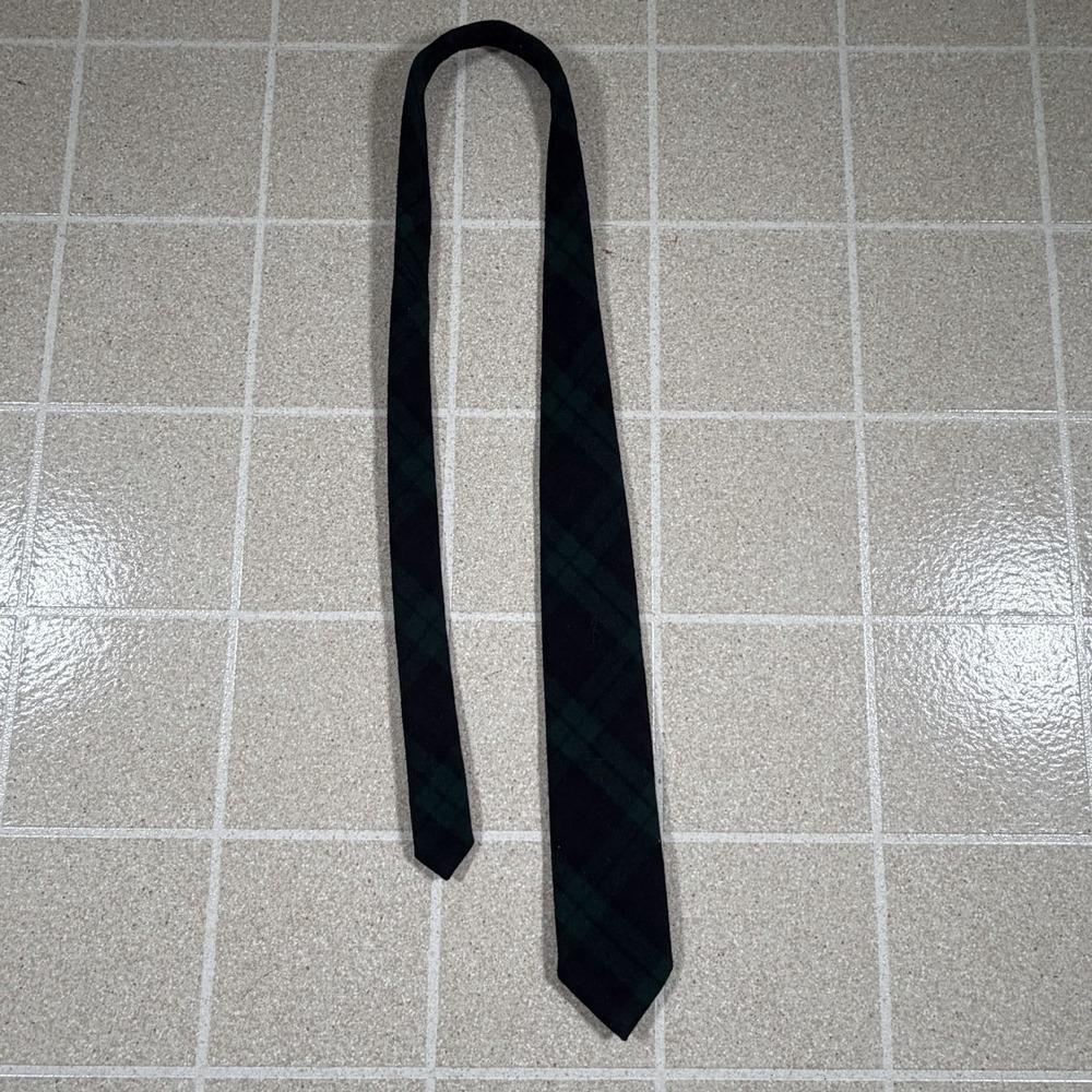 Vintage Pendleton Black Watch Plaid Necktie - 100% Virgin Wool
